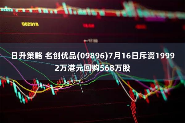 日升策略 名创优品(09896)7月16日斥资19992万港元回购568万股